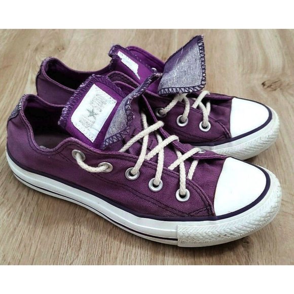 converse double tongue purple